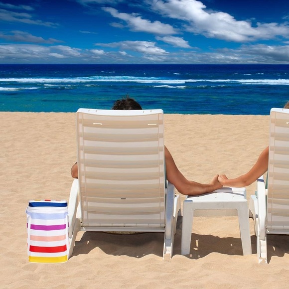 🌈 NWT Kate Spade Candy Stripe Picnic Cooler Bag | Insulated Tote | Beach Pool - Picture 6 of 10